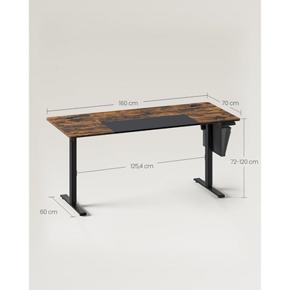 Songmics Μεταλλικό Ηλεκτρικά Ρυθμίζόμενο γραφείο 160 x 70 x 72-120 cm Ξύλινου Φινιρίσματος Χρώματος καφέ (LSD026X01V1) (SNGLSD026X01V1)-SNGLSD026X01V1