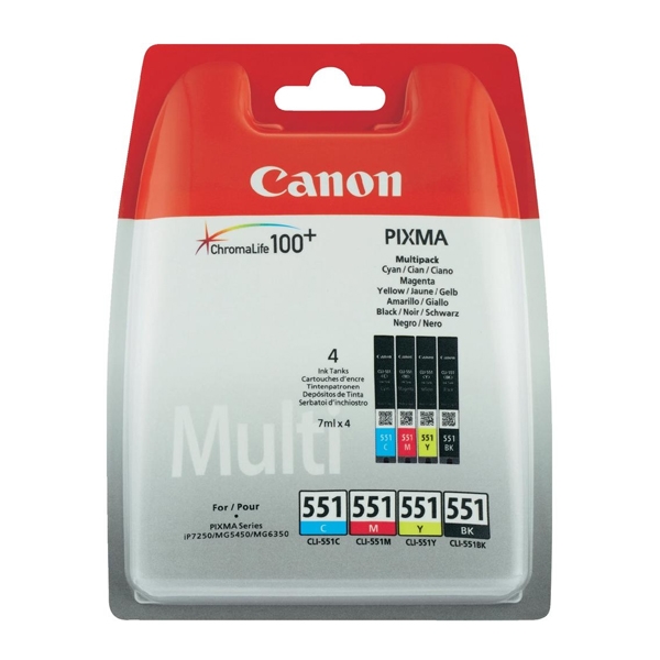 Canon Μελάνι Inkjet CLI-551MPK Multipack  (6509B009) (CANCLI-551MPK)