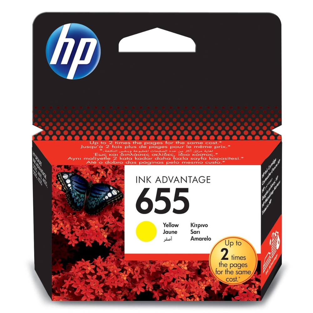 Γνήσιο Μελάνι Εκτυπωτή InkJet HP 655 (CZ112AE) Yellow