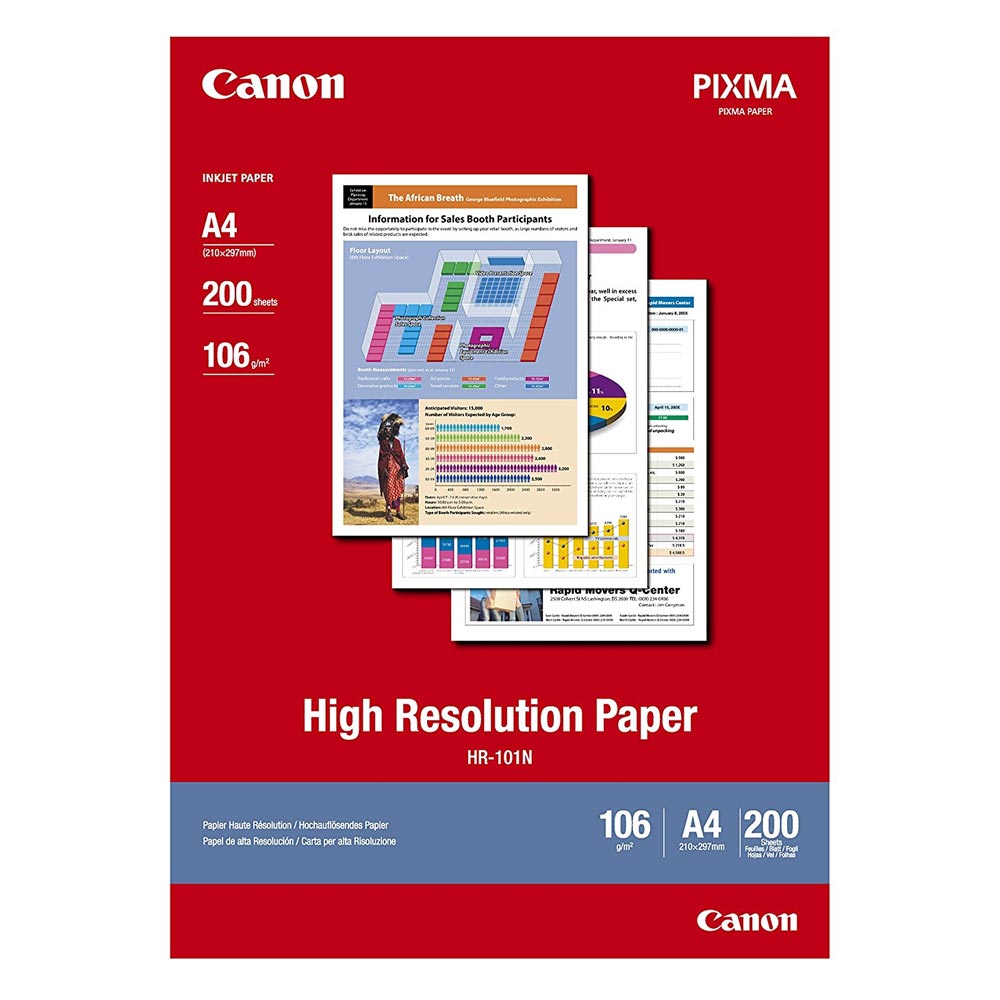 High Resolution Paper CANON A4 106g/m² 200 Φύλλα (1033A001) (CAN-HR-101A4200)