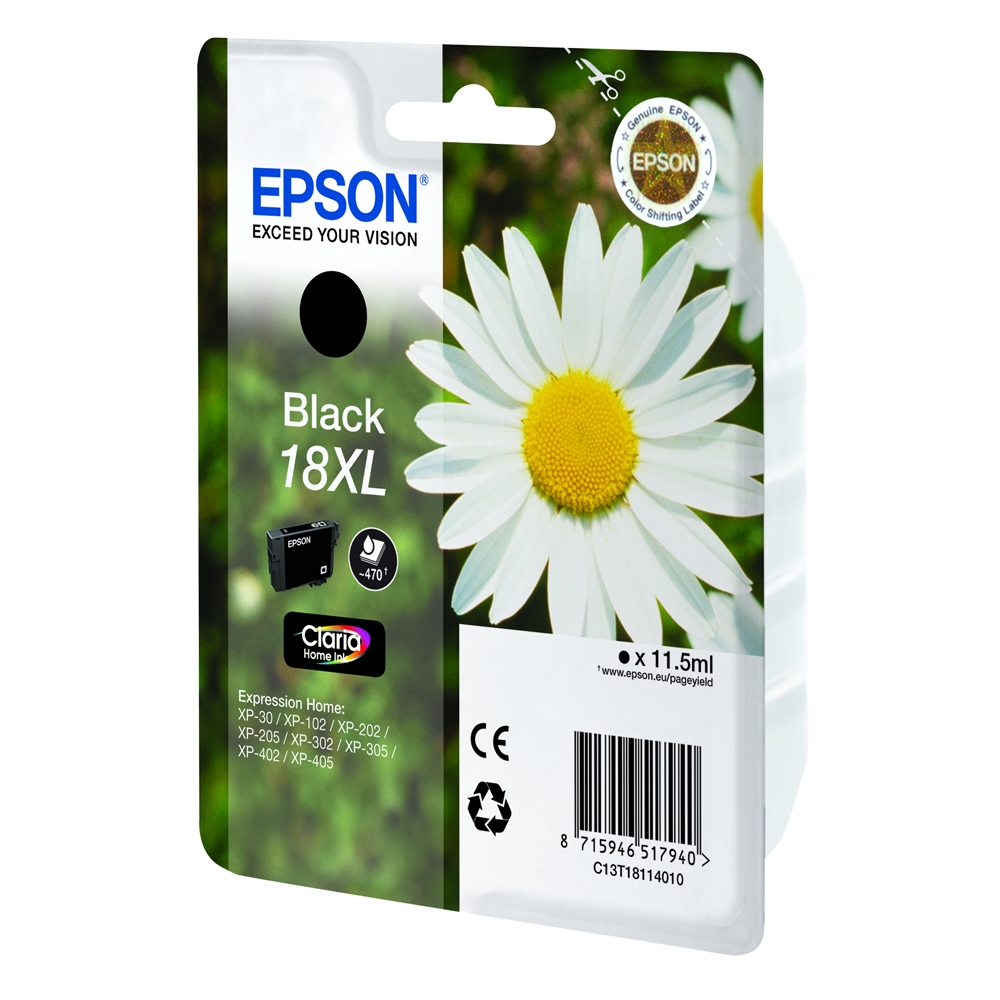 Epson Μελάνι Inkjet No.18 XL Black (C13T18114012) (EPST181140) Epson Μελάνι Inkjet No.18 XL Black (C13T18114012) (EPST181140)