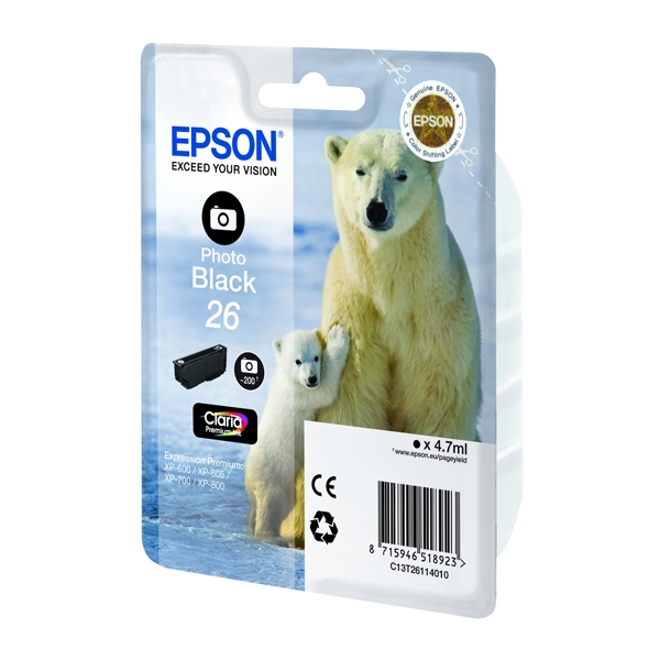 Epson Μελάνι Inkjet No.26 XL Photo Black (C13T26314012) (EPST263140)