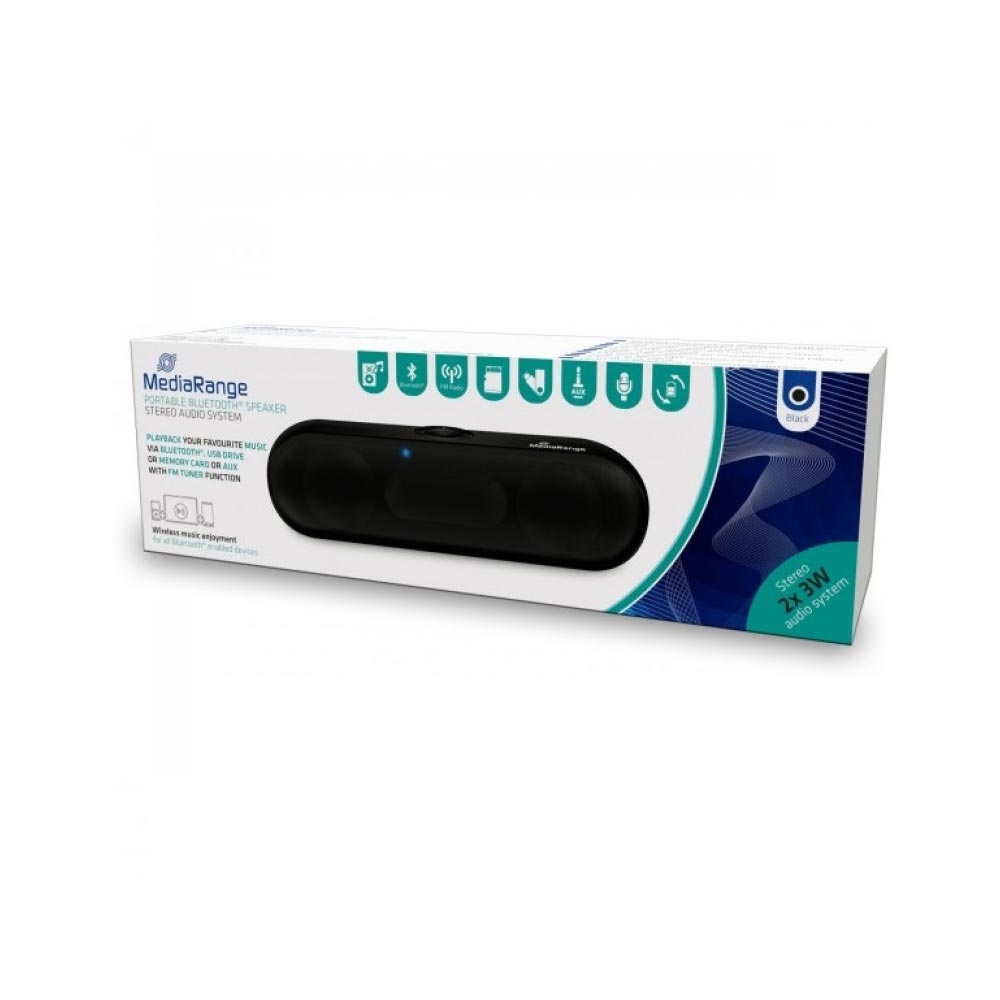 MediaRange Portable Bluetooth Stereo Speaker (Black) (MR734)