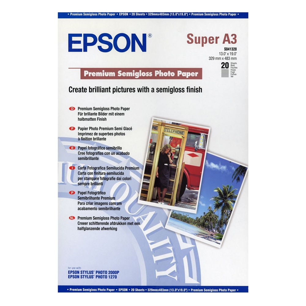 Φωτογραφικό Χαρτί EPSON A3+ Premium Semigloss 250 g/m² 20 Φύλλα (C13S041328) (EPSS041328) Φωτογραφικό Χαρτί EPSON A3+ Premium Semigloss 250 g/m² 20 Φύλλα (C13S041328) (EPSS041328)