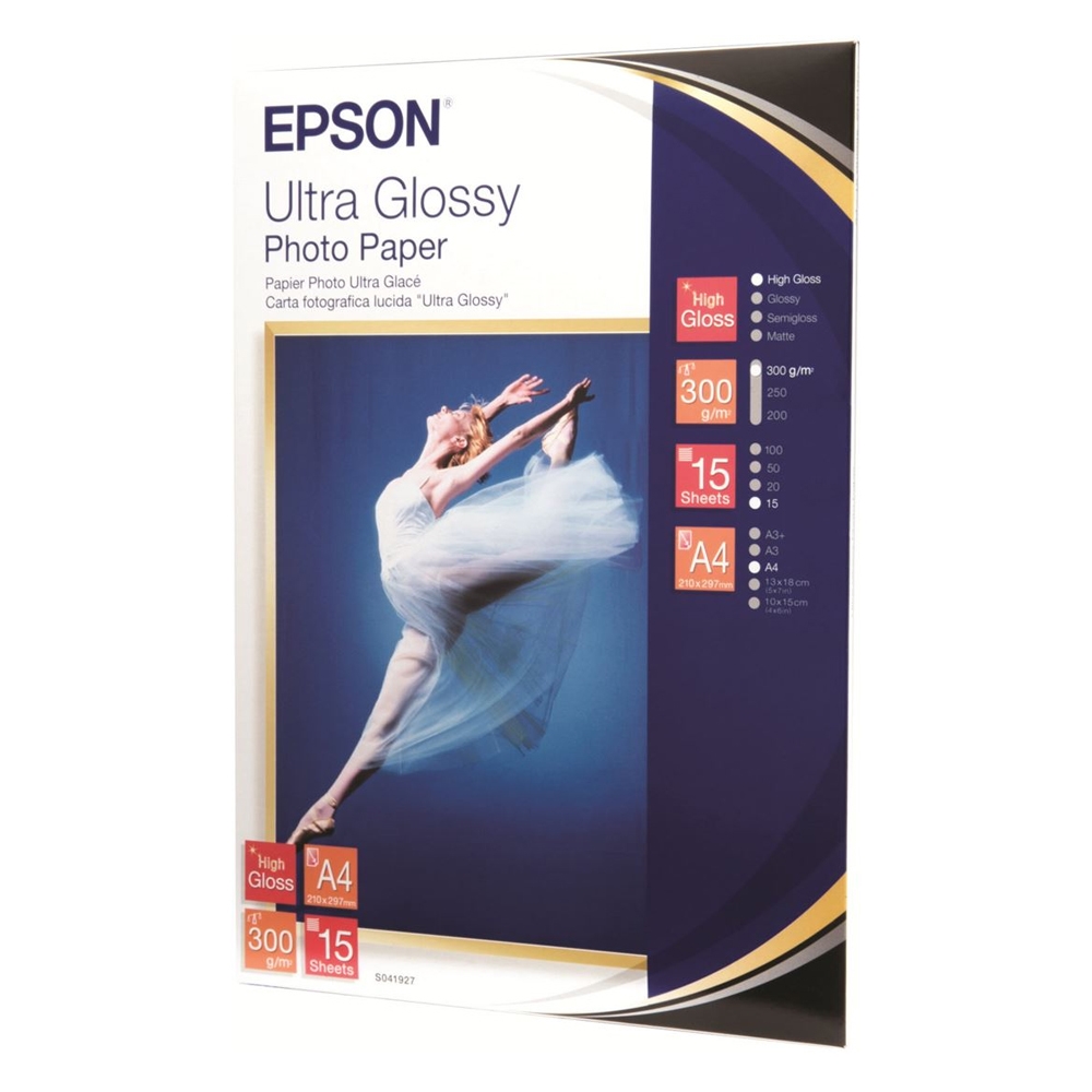 Φωτογραφικό Χαρτί EPSON A4 Ultra Glossy 300g/m² 15 Φύλλα (C13S041927) (EPSS041927) Φωτογραφικό Χαρτί EPSON A4 Ultra Glossy 300g/m² 15 Φύλλα (C13S041927) (EPSS041927)