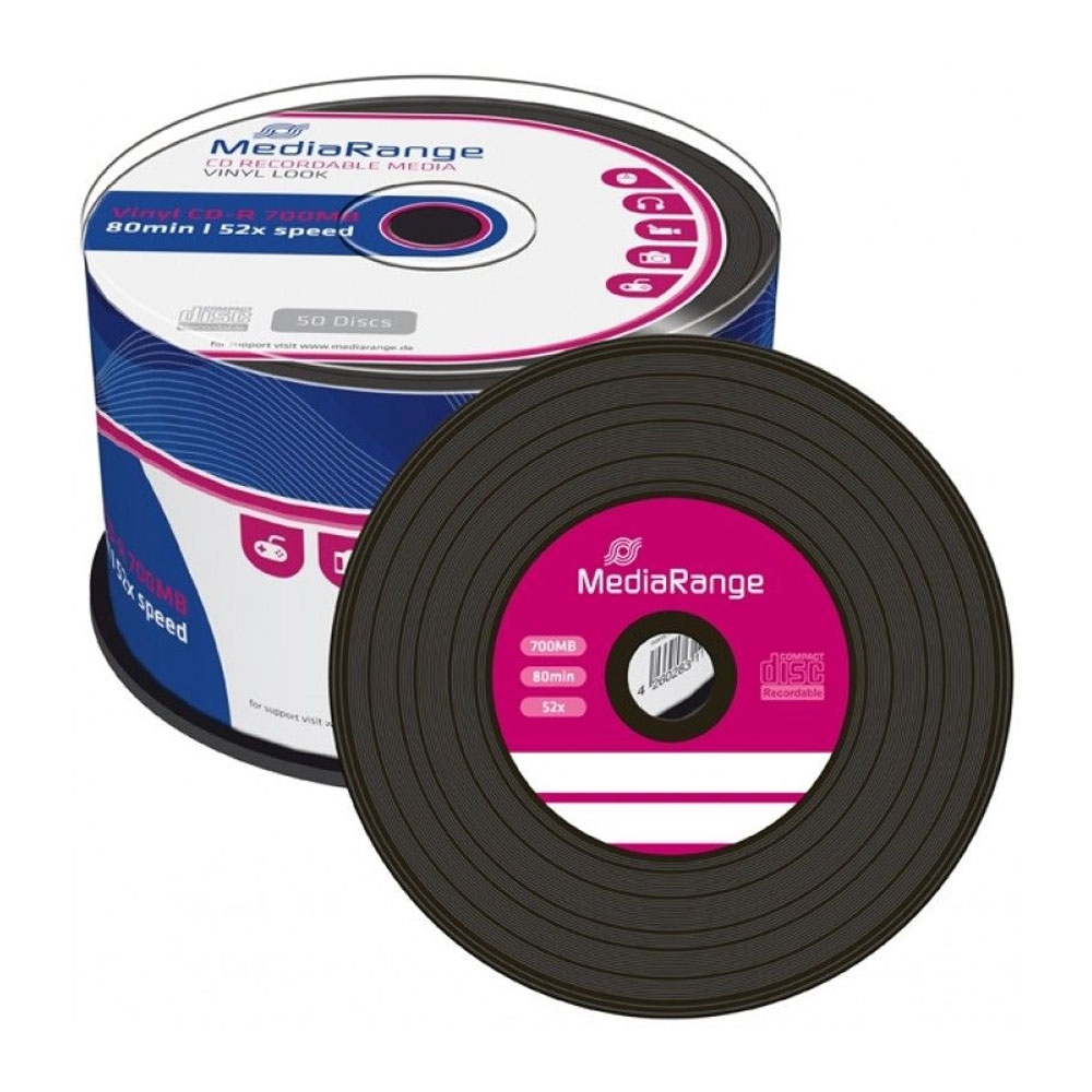 MediaRange Vinyl CD-R 80' 700MB 52x Black dye Cake x 50 (MR225)