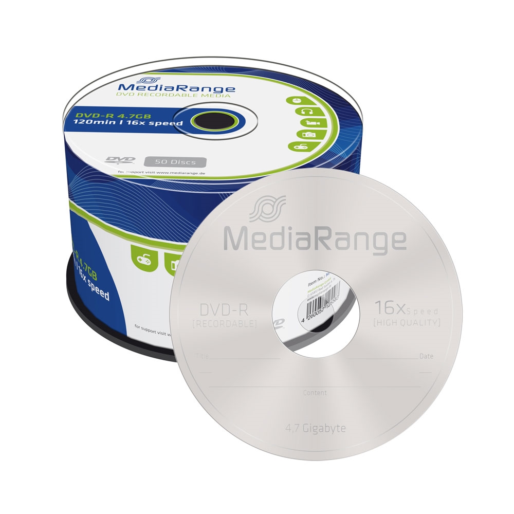 MediaRange Εγγράψιμα DVD-R 16x 4.7GB Cake Box 50τμχ