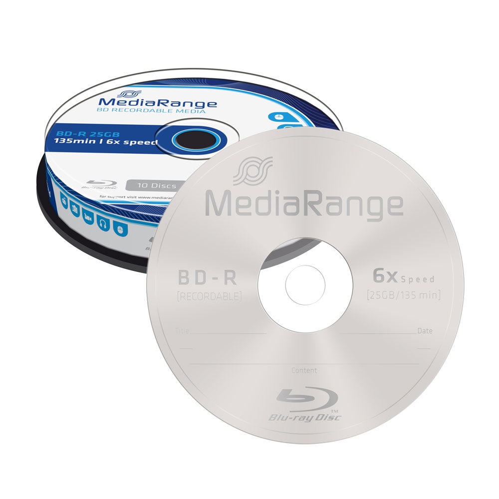 MediaRange BD-R Blu-Ray 25GB 6x Cake Box  x10 (MR499)