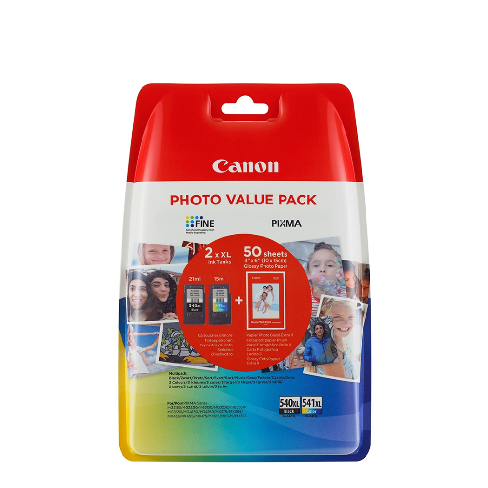 Canon Μελάνι Inkjet PG-540XLVP BLACK & TRI-COLOR + PHOTO PAPER (5222B013) (CANPG-540XLVP)