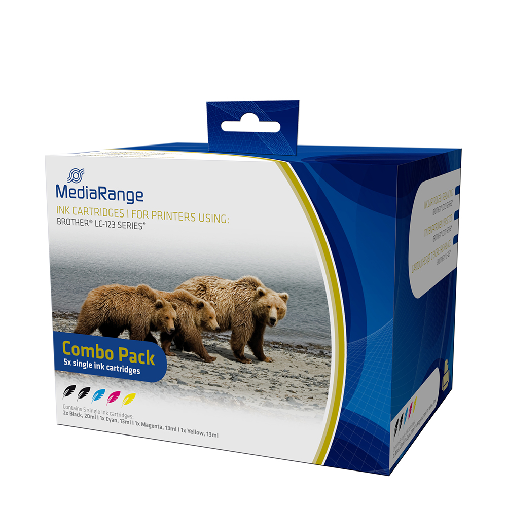 Inkjet MEDIARANGE Συμβατό για Εκτυπωτές Brother (Multipack) (LC-123) (MRB123)