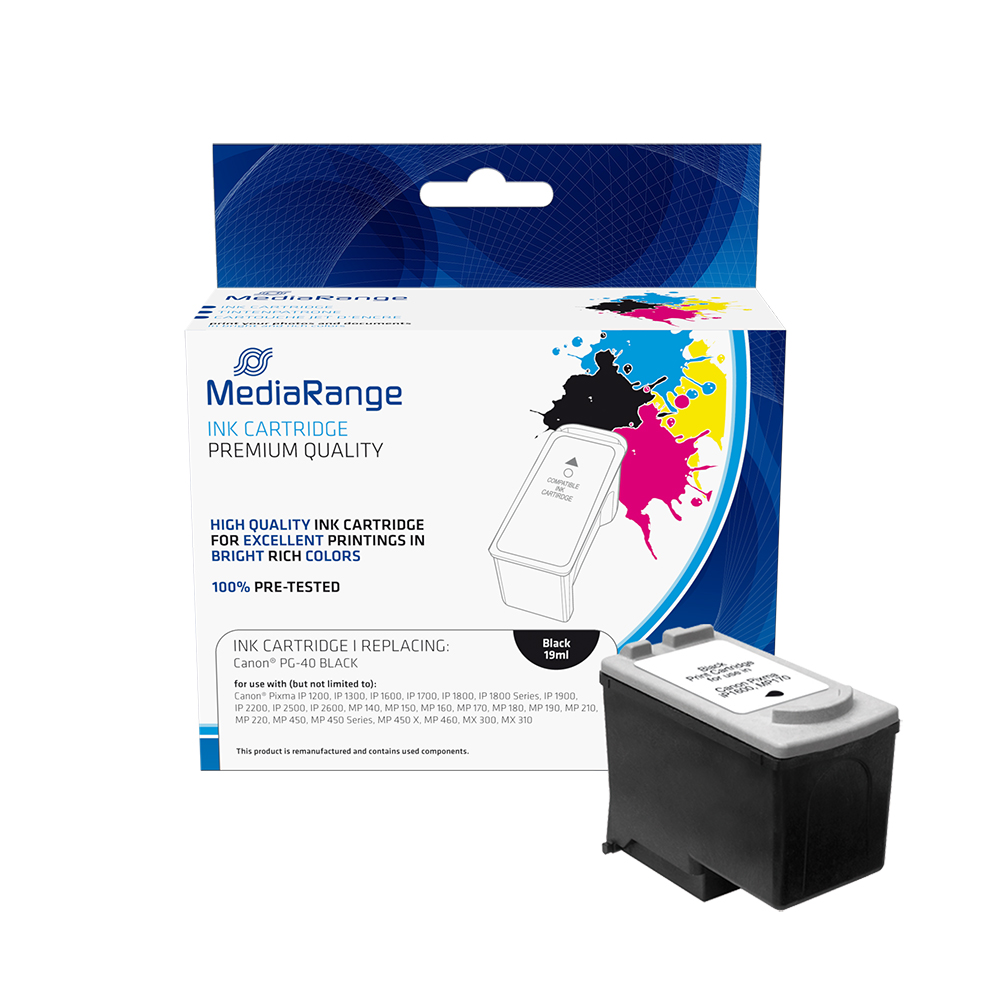 Inkjet MEDIARANGE Συμβατό για Εκτυπωτές Canon (Black) (PG-40) (0615B001) (MRCP40BK)