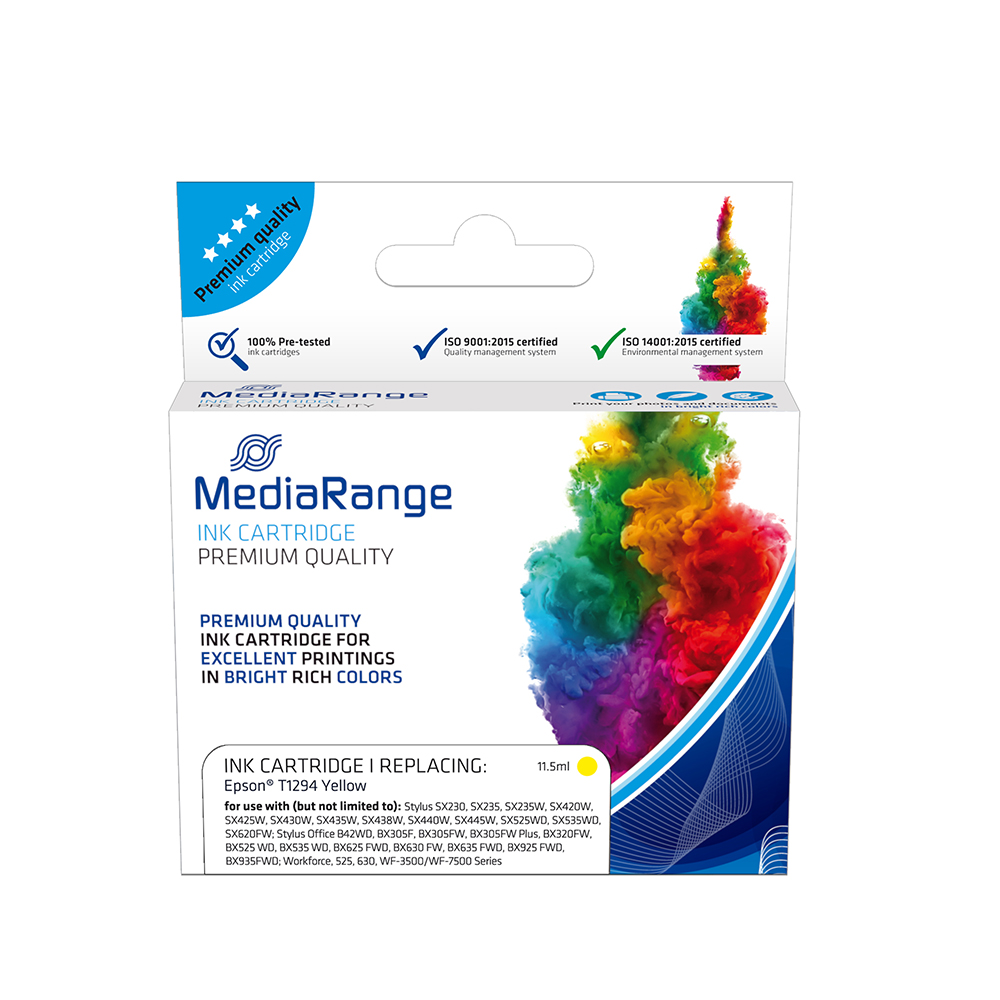 Inkjet MEDIARANGE Συμβατό για Εκτυπωτές Epson (Yellow) (T1294) (MRET129Y)