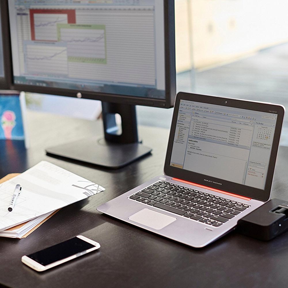 HP Dock Docking Station με Ethernet και συνδεση 2 Οθονών Μαύρο (D9Y32AA) (HPHPD9Y32AA)