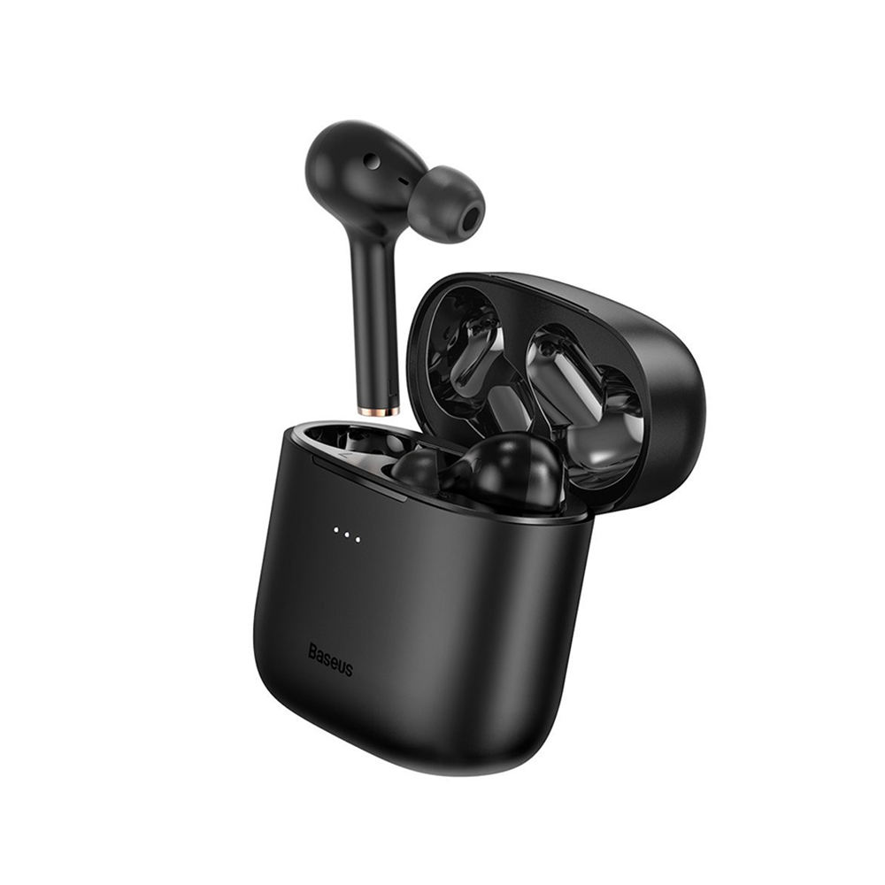 Baseus W06 In-ear Bluetooth Handsfree Ακουστικά με Αντοχή στον Ιδρώτα και Θήκη Φόρτισης Μαύρα