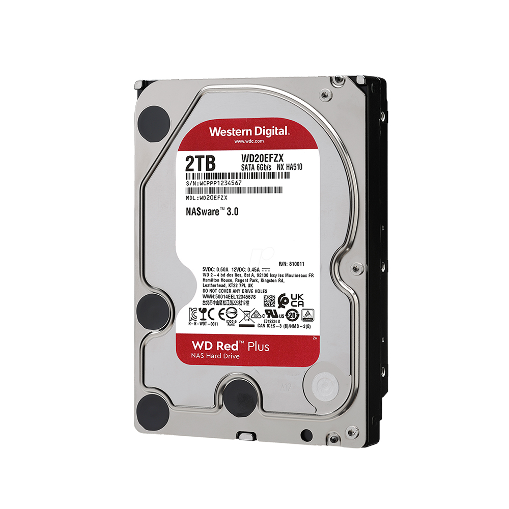 Western Digital Red Plus NAS Hard Drive 2TB 3.5" (CMR) (WD20EFZX)
