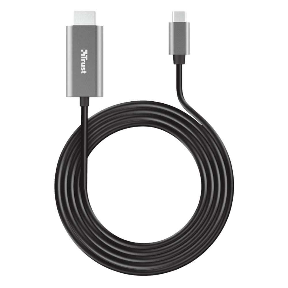 Trust HDMI 1.4 Cable HDMI male - USB-C male 1.8m Ασημί