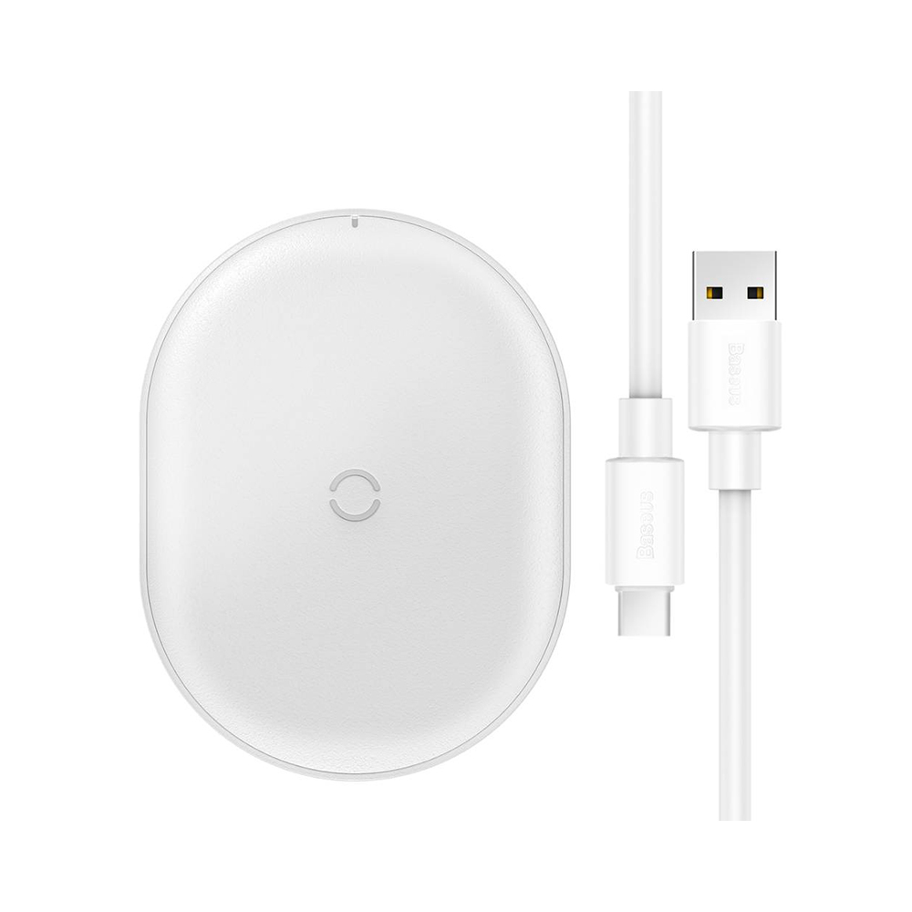 Baseus Wireless Charger Cobble White (Qi Pad) (15W) (WXYS-02) (BASWXYS-02) Baseus Wireless Charger Cobble White (Qi Pad) (15W) (WXYS-02) (BASWXYS-02)