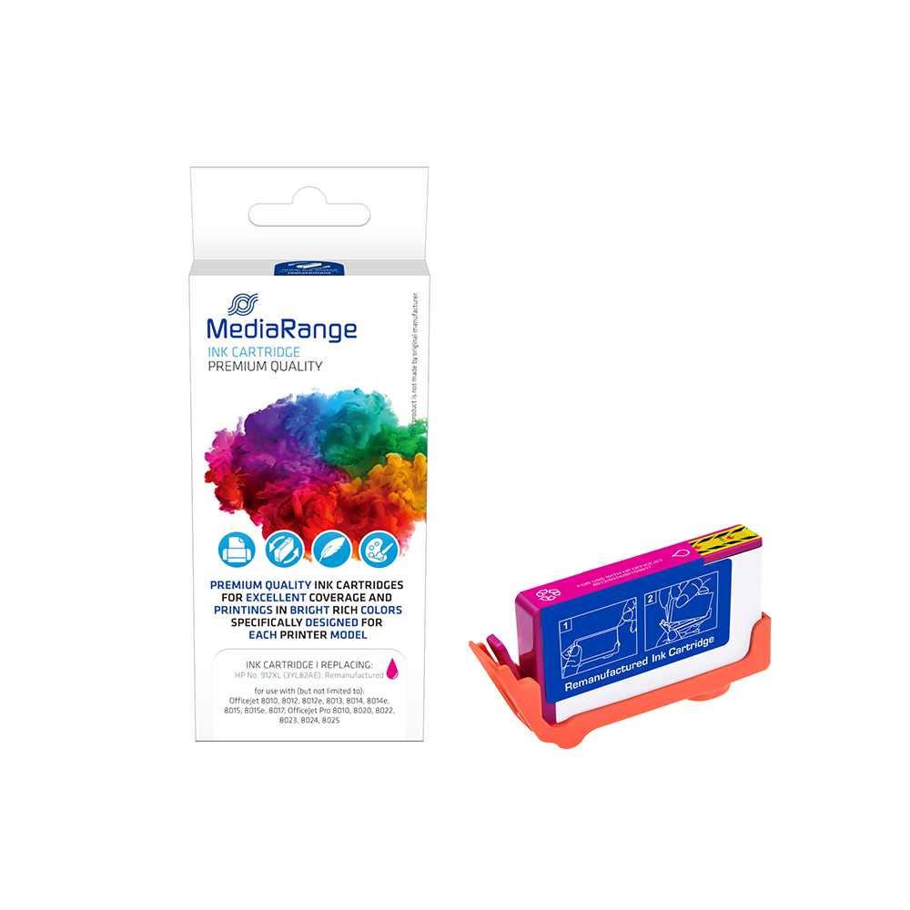 Inkjet MEDIARANGE Συμβατό για Εκτυπωτές HP (Magenta) (No.912XL) (3YL82AE) (MRHP912XLM)