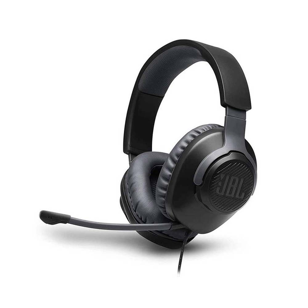 JBL Quantum 100 Wired On-Ear Gaming Headphones With Mic Black (QUABLK) (JBLQUABLK)