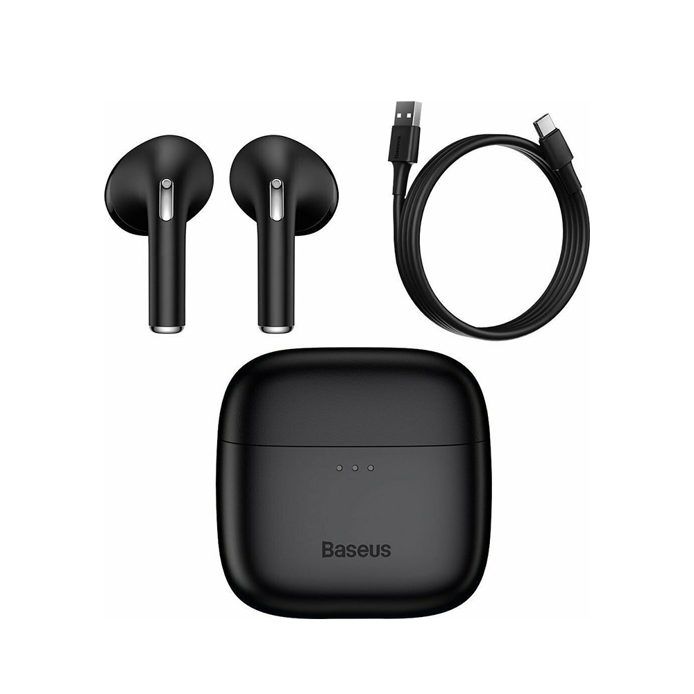 Baseus E8 Earbud Bluetooth Handsfree Ακουστικά με Θήκη Φόρτισης Μαύρα