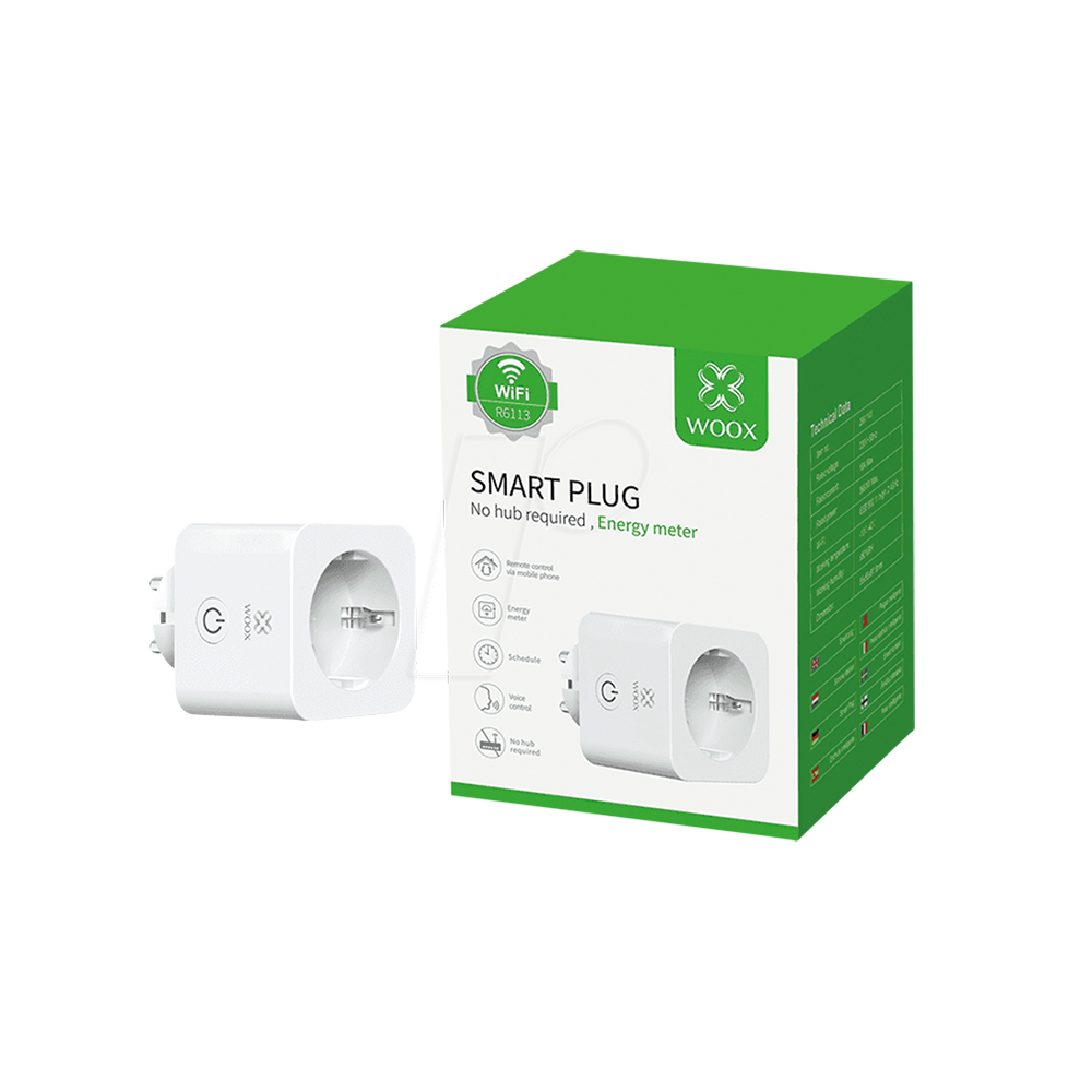 WOOX Smart Plug with energy meter Max. 3680W White (R6113) (WOOR6113)