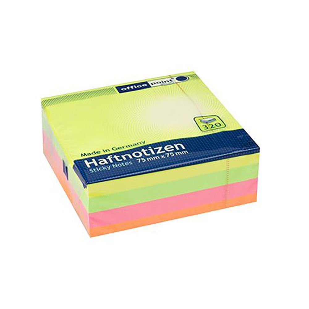 Officepoint Αυτοκόλλητες σημειώσεις 75Χ75, 320φ., neon mix (MAG-5577500-62) (OFPMAG-5577500-62)