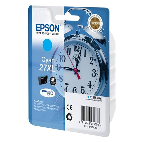 Epson Μελάνι Inkjet Series 27 XL Cyan (C13T27124012)