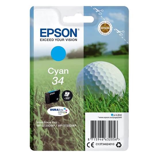 Epson Μελάνι Inkjet No.34 Cyan (C13T34624010)