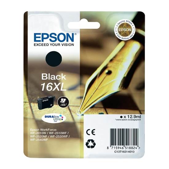 Epson Μελάνι Inkjet No.16 XL Black (C13T16314012)