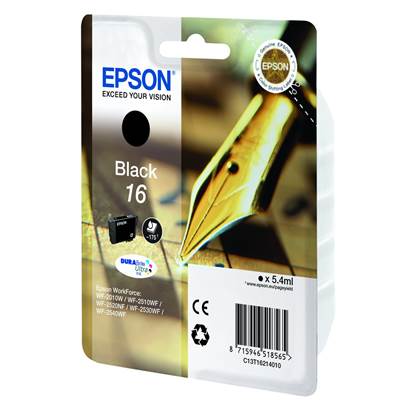 Epson Μελάνι Inkjet No.16 Black (C13T16214012)