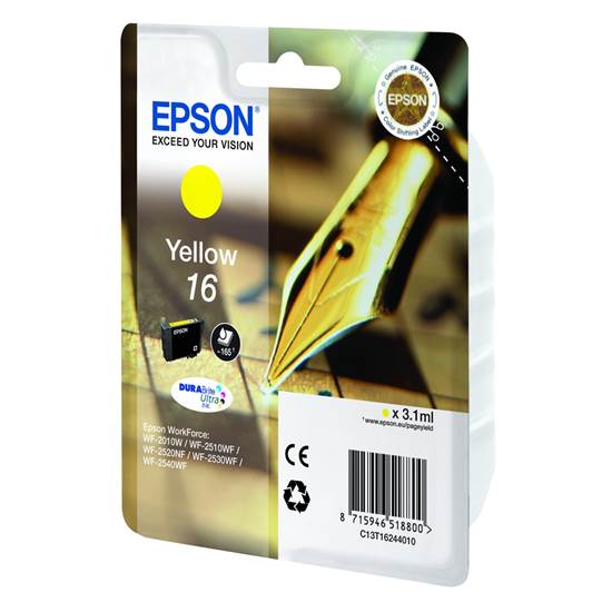 Epson Μελάνι Inkjet No.16 Yellow (C13T16244012)