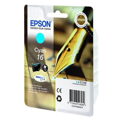 Epson Μελάνι Inkjet No.16 Cyan (C13T16224012)