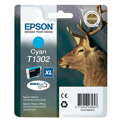 Epson Μελάνι Inkjet T1302 XL Cyan C13T13024012)