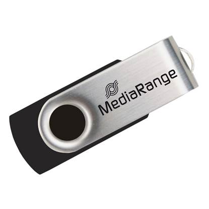 MediaRange USB 2.0 Flash Drive 16GB (Black/Silver)