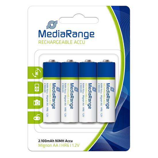 Επαναφορτιζόμενη Μπαταρία MediaRange NiMH Accus AA 1.2V (HR6) (4 Pack)