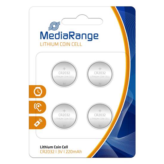 Μπαταρία Λιθίου MediaRange Coin Cells CR2032 3V (4 Pack)