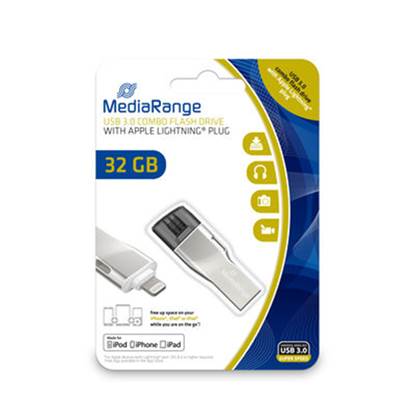 MediaRange USB 3.0 Combo Flash Drive with Apple Lightning plug 32GB