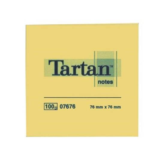Αυτοκόλλητα Χαρτάκια 3M Tartan 76 x 76 mm (Κίτρινα) (100 Φύλλα) (TART654)