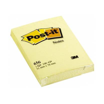 Αυτοκόλλητα Χαρτάκια 3M Post-it 76 x 51 mm (Κίτρινα) (100 Φύλλα) (656GE)