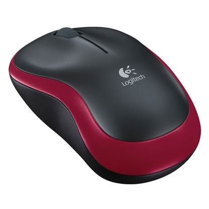 Logitech M185 Optical Mouse (Red, Wireless)