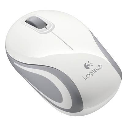 Logitech M187 Mini Optical Mouse (White, Wireless)
