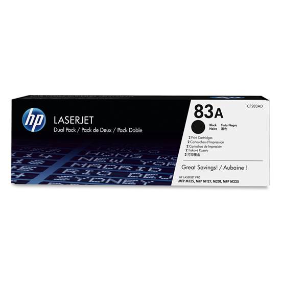 HP Toner 83AD LJ PRO M127/125 Black Dual Pack (1.5k) (CF283AD)