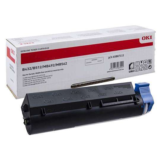 OKI B432/B512/MB492/MB652 TONER BLACK EHC 12k (45807111)