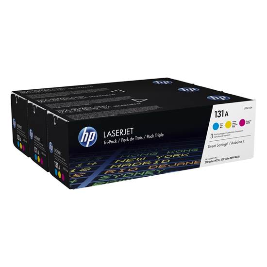 HP 131A LaserJet 3-Pack Cyan Magenta Yellow Toner (U0SL1AM)