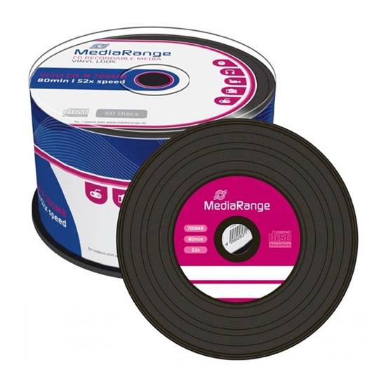 MediaRange Vinyl CD-R 80' 700MB 52x Black dye Pack x 50 (MR225)