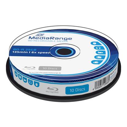 MediaRange BD-R Blu-Ray 25GB 6x Cake Box  x10 (MR499)