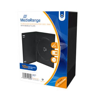 MediaRange DVD Slimcase  for 1 Disc 7mm Black  (10 Pack)
