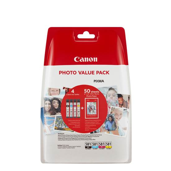 Canon Μελάνι Inkjet CLI-581VP BK/C/M/Y + PHOTO PAPER (2106C005)