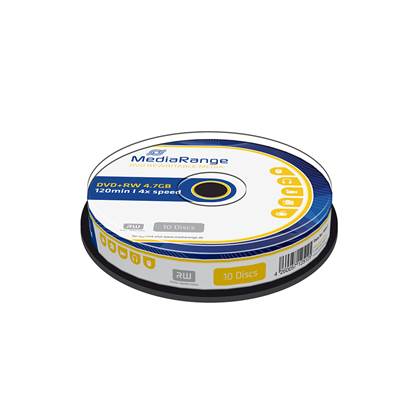 MediaRange DVD+RW 120' 4.7GB 4x Rewritable Slimcase Cake Box x 10 (MR451)