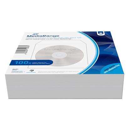 MediaRange Paper Sleeves for 1 Disc White 100 Pack (MRBOX62)